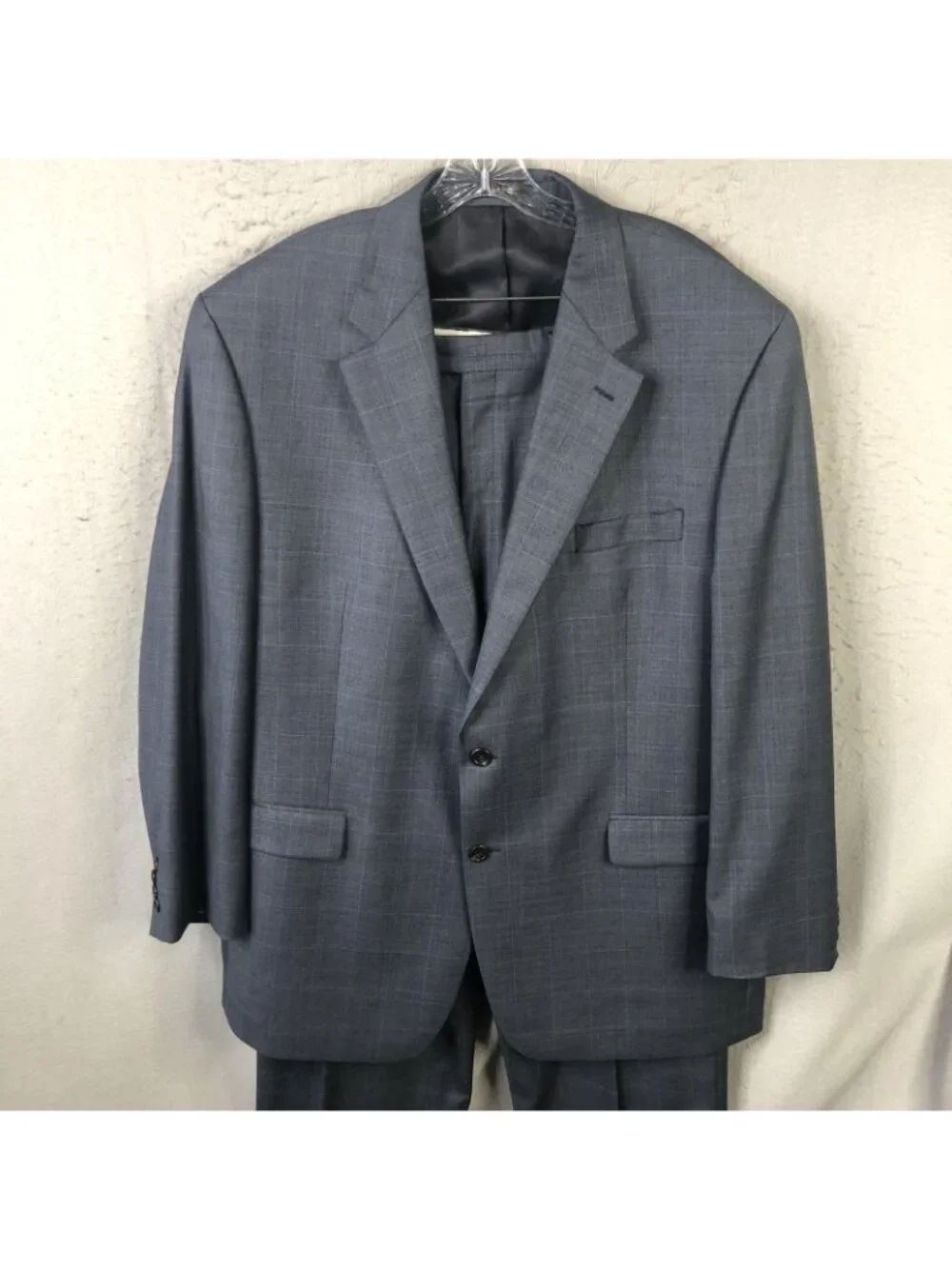 Lauren Ralph Lauren Suit Mens 48 Long Gray Wool Check 2 Piece 42x34 Classic
